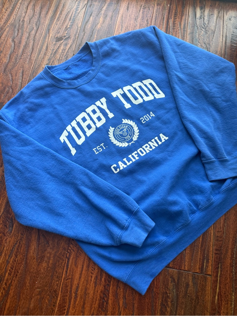 Tubby Todd California Blue Crewneck Sweatshirt Unisex Size Large